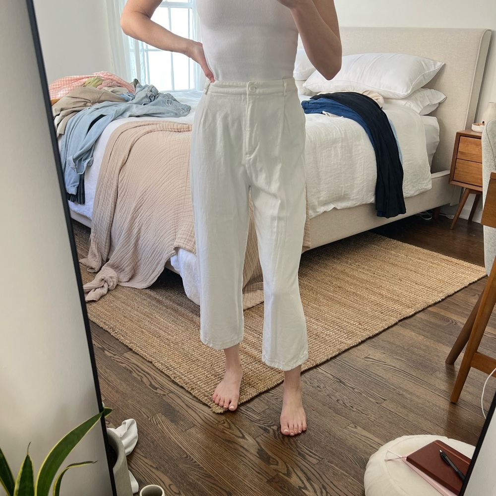 Cream linen Brandy Melville pants